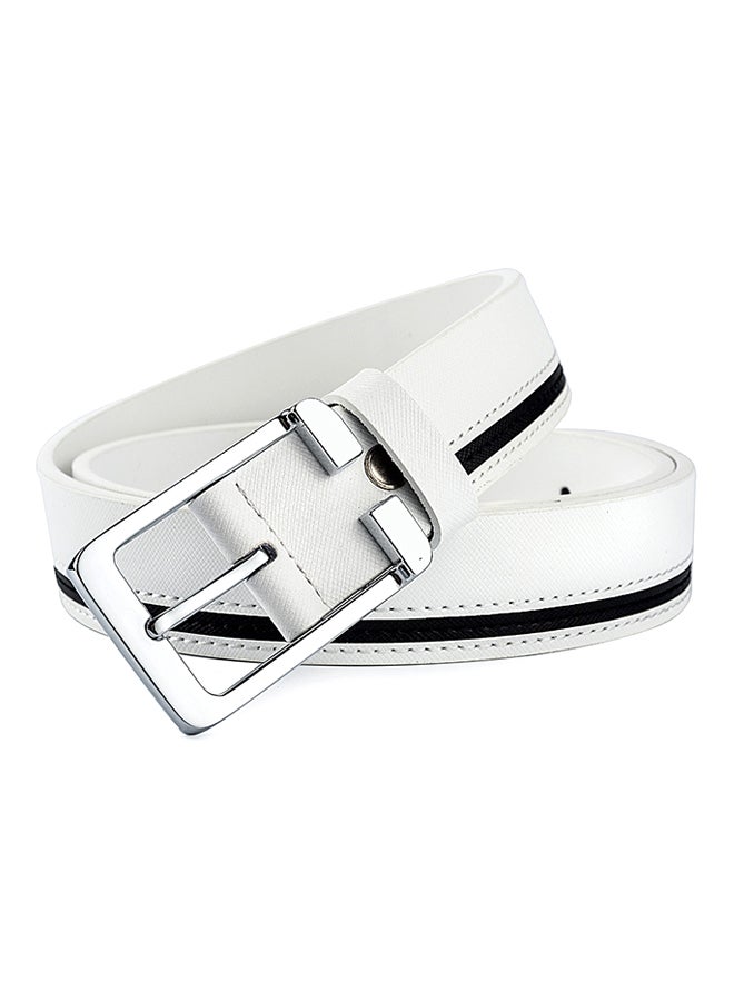 Casual Patchwork Belt White