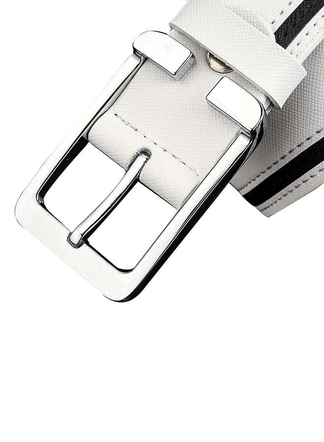 Casual Patchwork Belt White