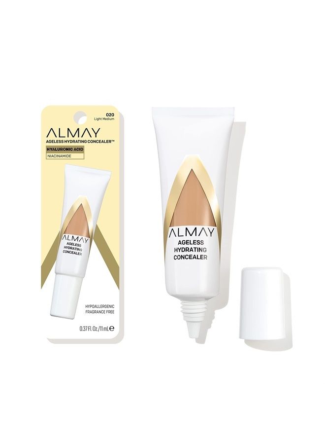 Anti-Aging Concealer by Almay, Face Makeup with Hyaluronic Acid, Niacinamide, Vitamin C & E, Hypoallergenic, -Fragrance Free, 020 Light Medium, 0.37 Fl Oz (Pack of 1)