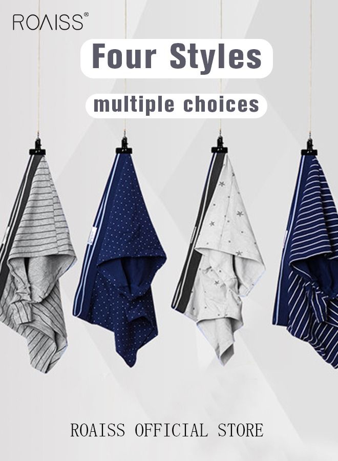 4 Packs of Men Boxer Briefs Shorts Breathable Soft Underwear Summer High Stretch Seamless Underwear