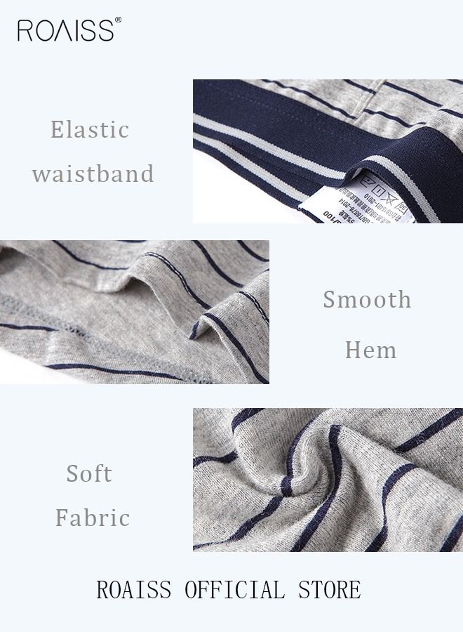 4 Packs of Men Boxer Briefs Shorts Breathable Soft Underwear Summer High Stretch Seamless Underwear