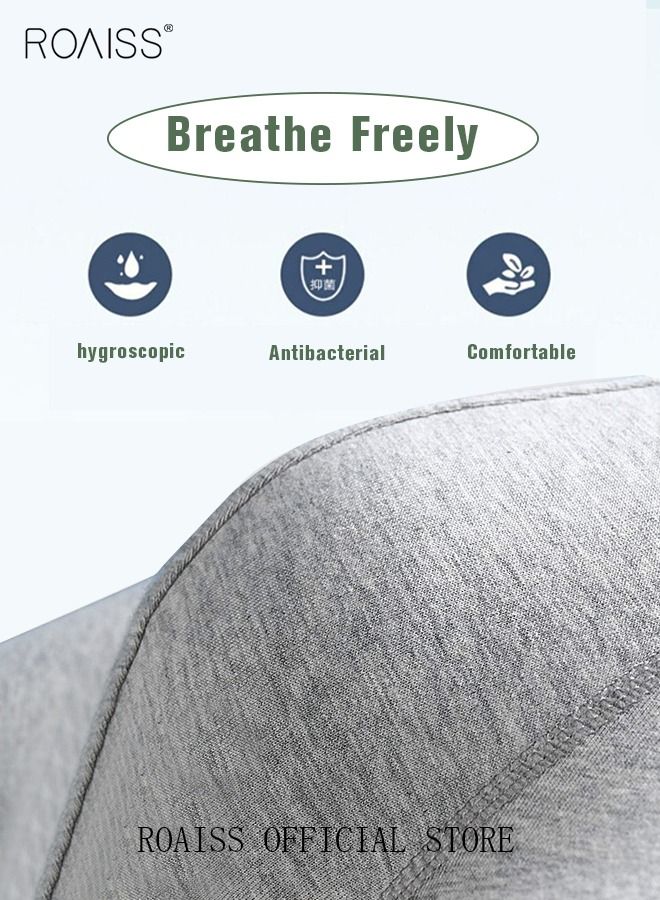 4 Packs of Men Boxer Briefs Shorts Breathable Soft Underwear Summer High Stretch Seamless Underwear