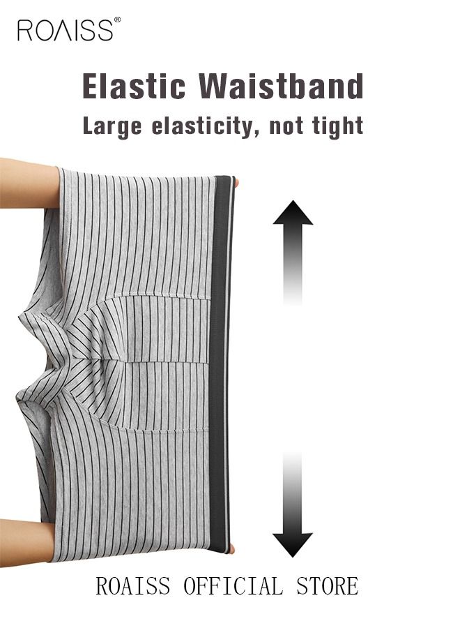 4 Packs of Men Boxer Briefs Shorts Breathable Soft Underwear Summer High Stretch Seamless Underwear