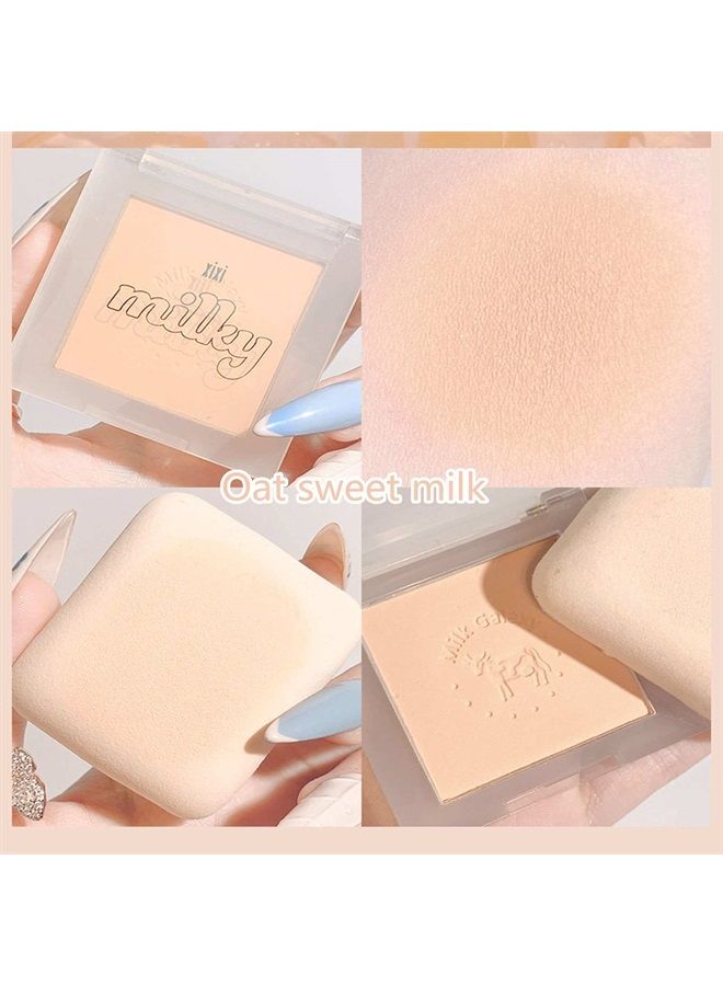 Blush Palette, Milk Galaxy Soft Mist Blush Monochrome Blush Palette Matte Vitality Nude Makeup Rouge Repair Blush Portable Daily Light Makeup Pink Tender Girl Beautiful Woman (Oat sweet milk)