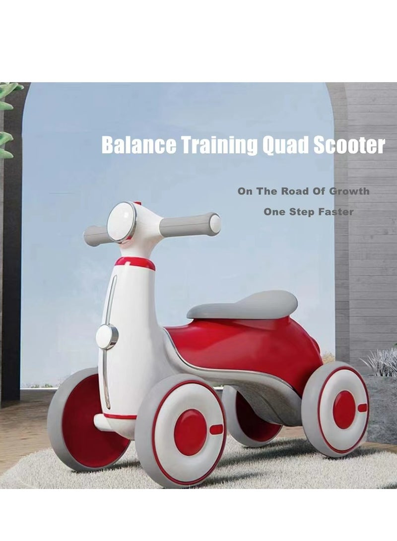 COOLBABY Baby Balance Bike for 1-3 Years Boys and Girls Safety Upgrade Baby Bike for 12-36 Months 4 Wheels Balance Bike No Pedal Toddler Bike with Music and Lights