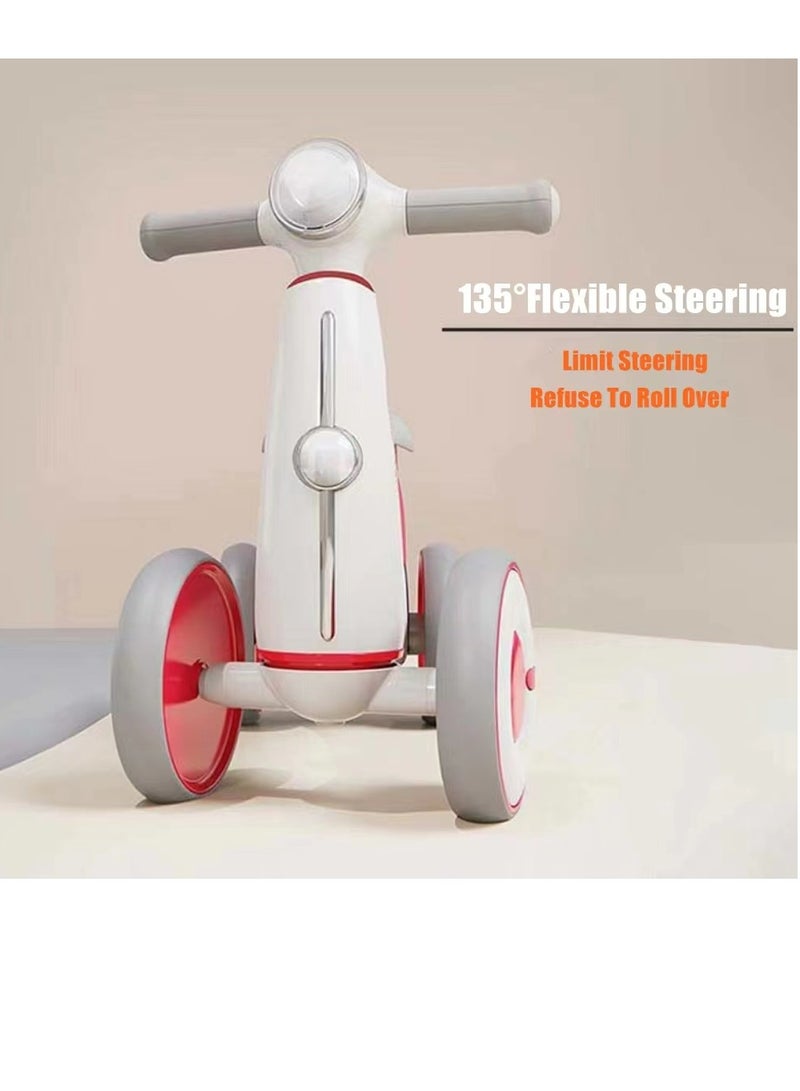 COOLBABY Baby Balance Bike for 1-3 Years Boys and Girls Safety Upgrade Baby Bike for 12-36 Months 4 Wheels Balance Bike No Pedal Toddler Bike with Music and Lights