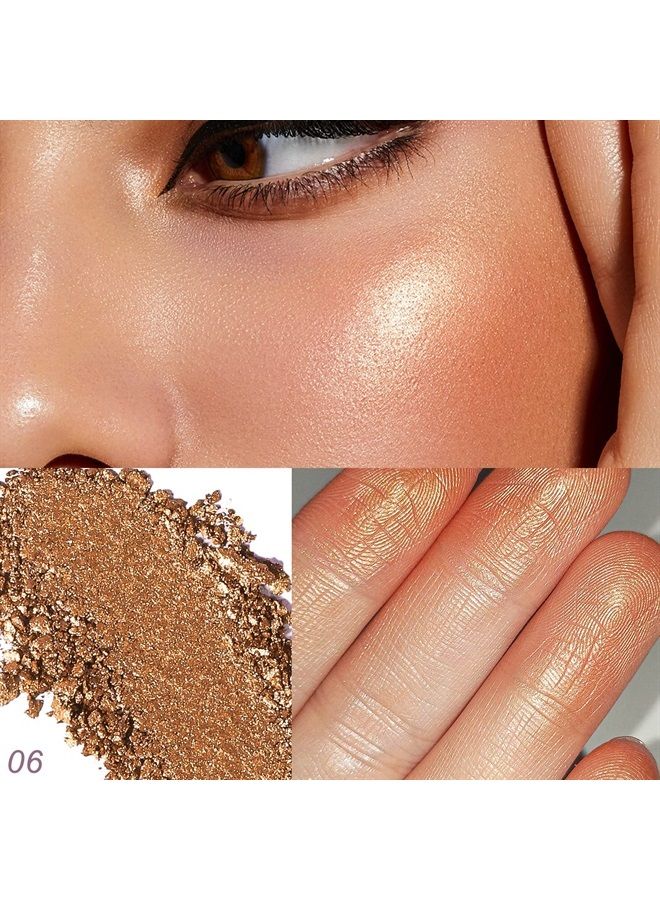 Baked Highlighter Powder Palette, Sheer Pearl Shimmer Shades for Face Highlighter Makeup, Highly Pigmented Iluminadores de Maquillaje, 0.19 Oz(Pack of 1)