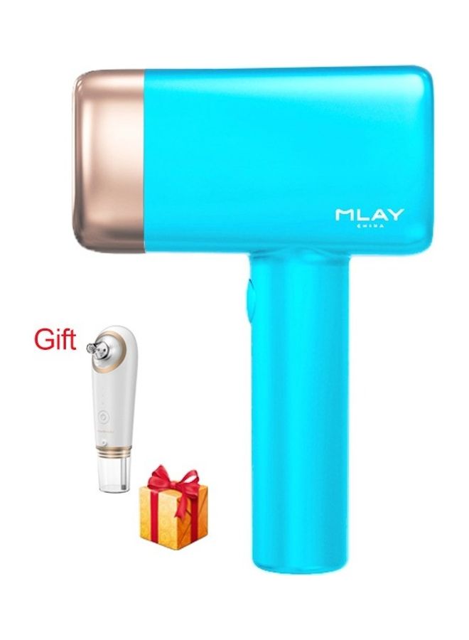 Upgrated Ice Laser Painless Fast Hair Removal Device (With A Gift Blackhead Remover) 500000 Pulses 5 Levels Sky Blue