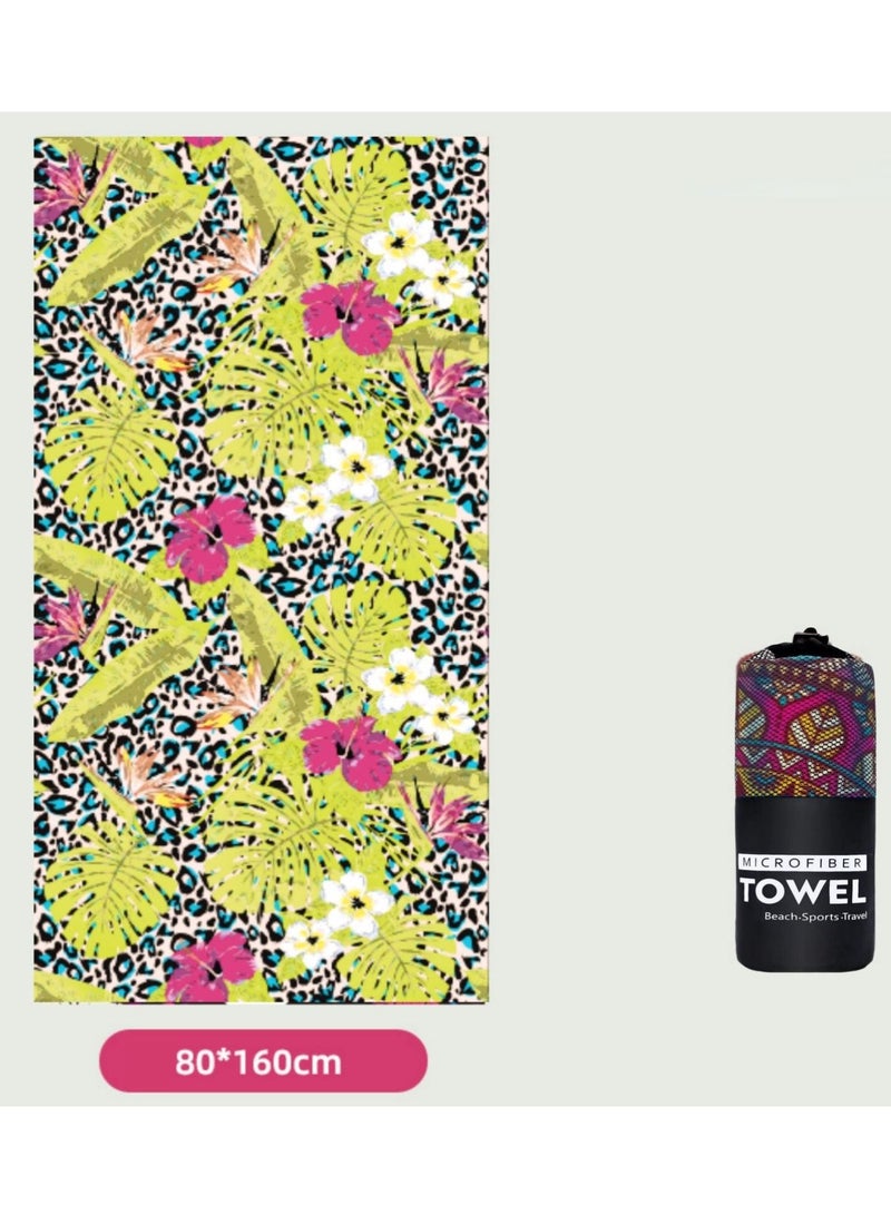 Microfiber Beach Towel,Quick Fast Dry Super Bath Towels Absorbent Blanket,Suitable For Travel,Camping,Pool