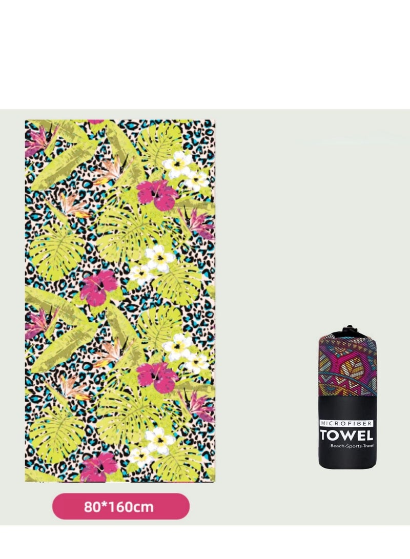 Microfiber Beach Towel,Quick Fast Dry Super Bath Towels Absorbent Blanket,Suitable For Travel,Camping,Pool