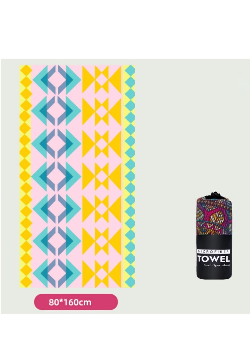 Microfiber Beach Towel,Quick Fast Dry Super Bath Towels Absorbent Blanket,Suitable For Travel,Camping,Pool