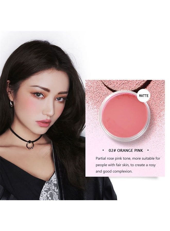 Loose Powder Blush Air Cushion Blush Natural Blusher Bright Shimmer Face Blush for Cheek Highly Pigmented Blush Makeup Easy to Blend Makeup Blushin, All Day Wear (02#)