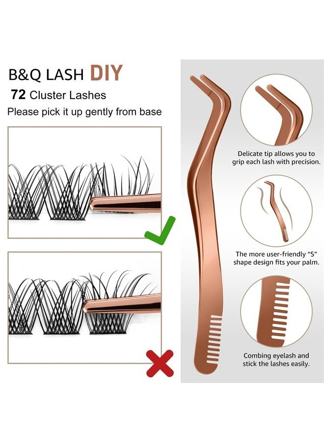 DIY Lash Extension Kit B01 Lash Cluster B&Q DIY Eyelash Extension Kit Individual Lashes Eyelash Clusters with Mascara Brush Eyelash Glue Remover Lash Applicators for DIY Eyelashes Extensions (Kit,B01)