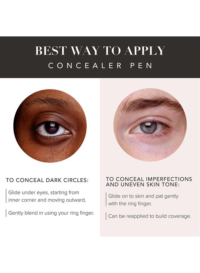 Essential High Coverage Concealer Pen - Medium to Full Coverage Cream Concealer Makeup - Color Corrector for Spot Coverage, Dark Circles and Contour, Chiffon