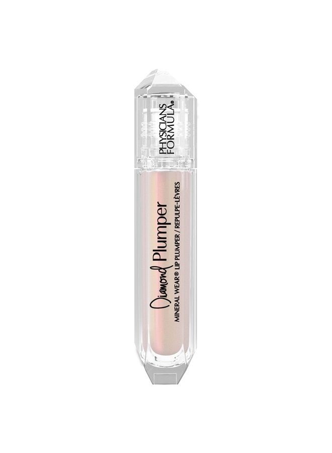 Mineral Wear Diamond Lip Plumper Gloss, Dermatologist Tested, Light Pink Princess Cut