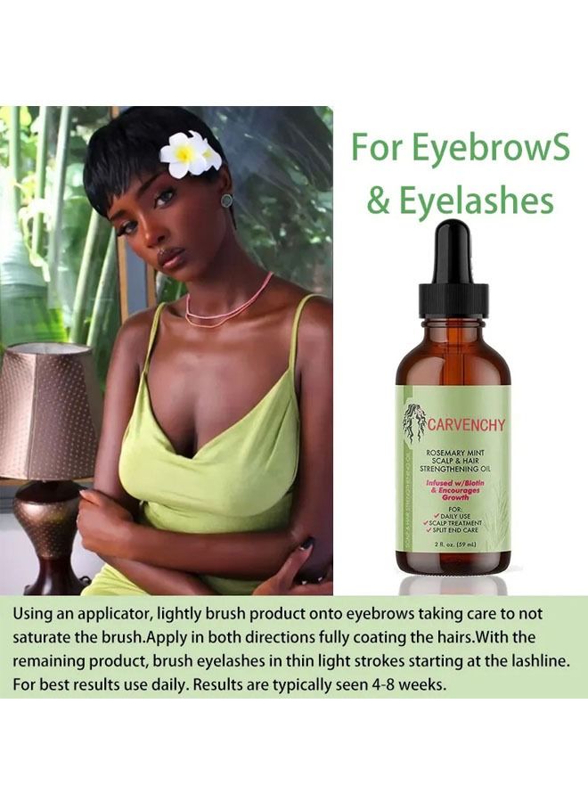 Rosemary Mint Scalp & Hairstrengthening Oil,Hair Care Essential Oil Wash Free,Thrive Growth Hair Oil 59ml