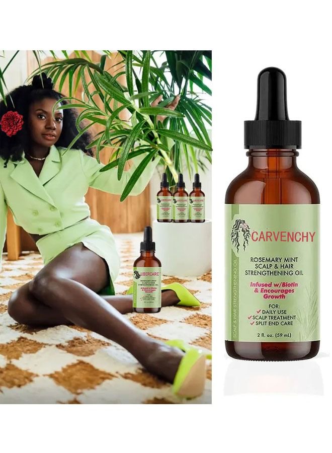 Rosemary Mint Scalp & Hairstrengthening Oil,Hair Care Essential Oil Wash Free,Thrive Growth Hair Oil 59ml
