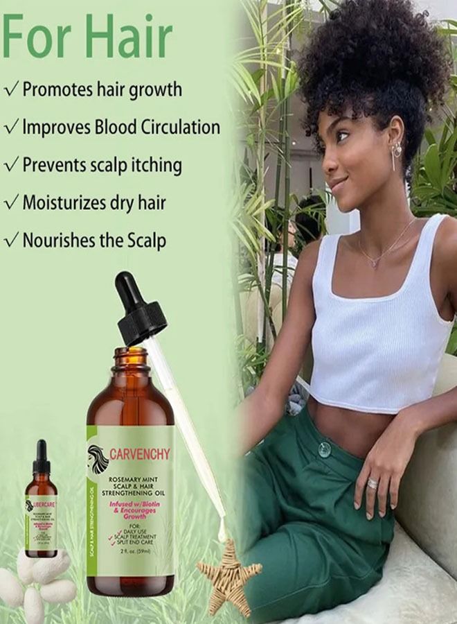 Rosemary Mint Scalp & Hairstrengthening Oil,Hair Care Essential Oil Wash Free,Thrive Growth Hair Oil 59ml