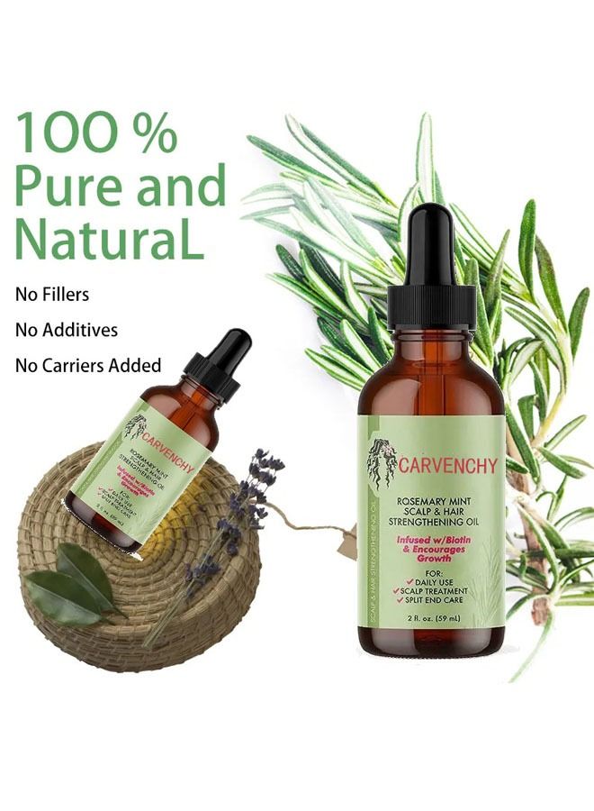 Rosemary Mint Scalp & Hairstrengthening Oil,Hair Care Essential Oil Wash Free,Thrive Growth Hair Oil 59ml