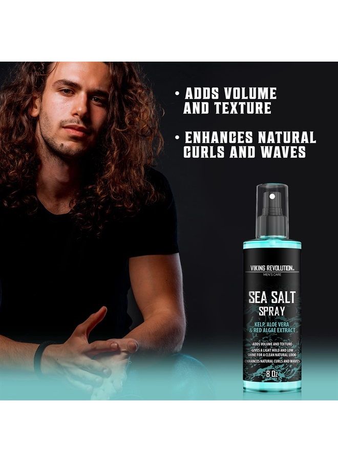 Sea Salt Spray for Hair Men - Hair Texturizing Spray with Kelp, Aloe Vera & Red Algae Extract - Surf Spray to Add Volume and Texture - Sea Salt Spray for Men Beach Hair Spray - 8oz