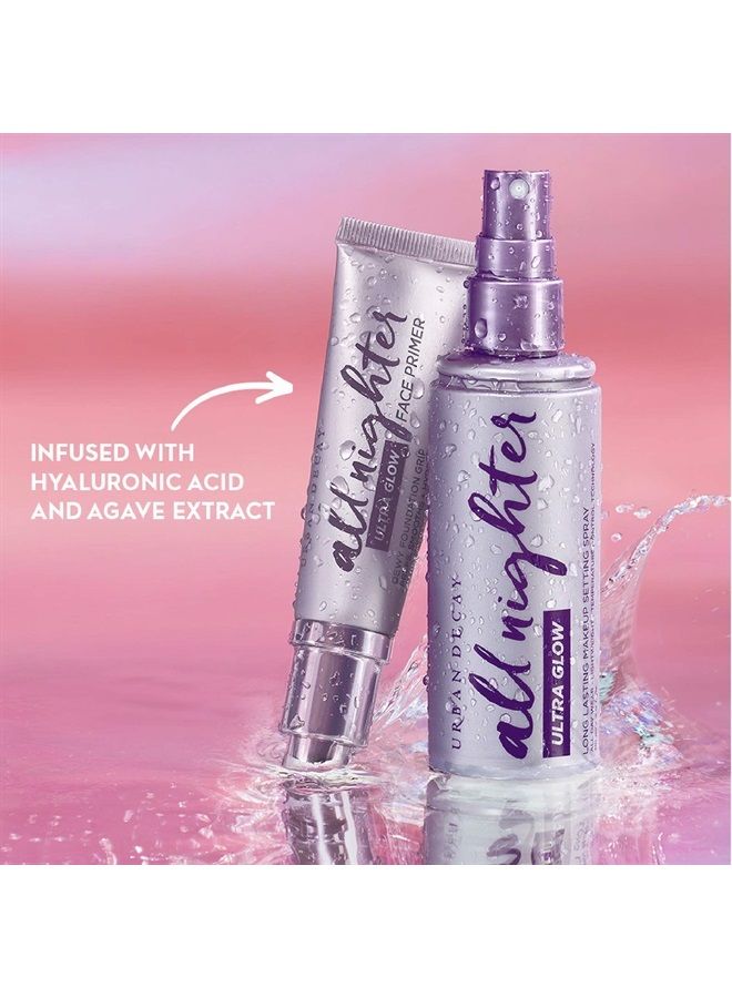 Urban Decay All Nighter Ultra Glow Face Primer - Lightweight, Long-Lasting Formula - Locks Foundation in Place, Smooths & Hydrates Skin - 1.0 fl. oz