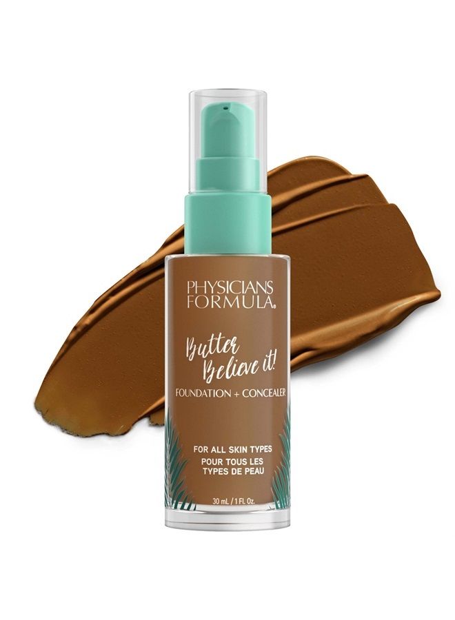 Butter Believe It! Foundation + Concealer Deep Warm | Dermatologist Tested, Clinicially Tested