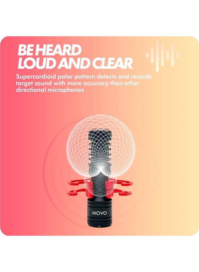 VXR10-PRO External Video Microphone for Camera with Rycote Lyre Shock Mount - Battery-Free ,Compact Shotgun Mic Compatible with DSLR Cameras and iPhone, Android Smartphones