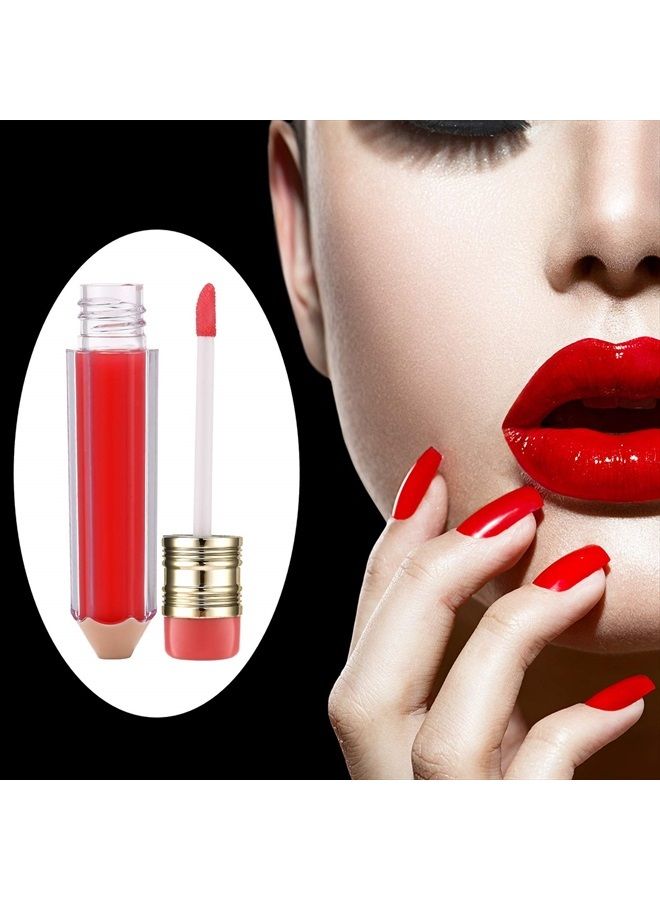 28 Pieces Transparent Empty Lip Gloss Tube Containers, Include 24 Pencil and Candy Shaped Lip Oil Bottles, Ice Cream and Funny Light Bulb Shaped Lip Balm Tube, 4 Plastic Syringe for Women Girls DIY