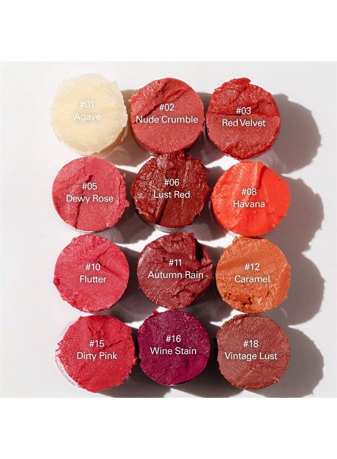 Vegan Lip Butter #02 Nude Crumble(Tinted) (+11 more colors), Bee Free, Petrolatum Free, Deep Nourishing Plant-Based Vegan Chapstick, Vegan Lip Balm for Dry, Cracked and Chapped Lips, Moisturiz