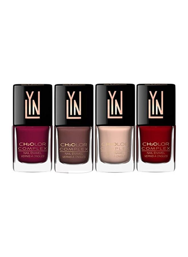 4-Piece Ch2olor Complex Matte Nail Polish Set Multicolour