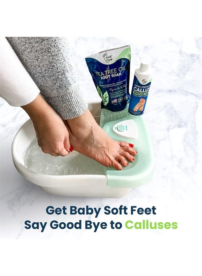Tea Tree Foot Soak & Callus Remover Gel Kit - Extra Strength Callus Remover Gel & Foot Soak With Epsom Salts For Calluses, Dry Cracked Heels, Toenail - Pedicure for Tired Feet