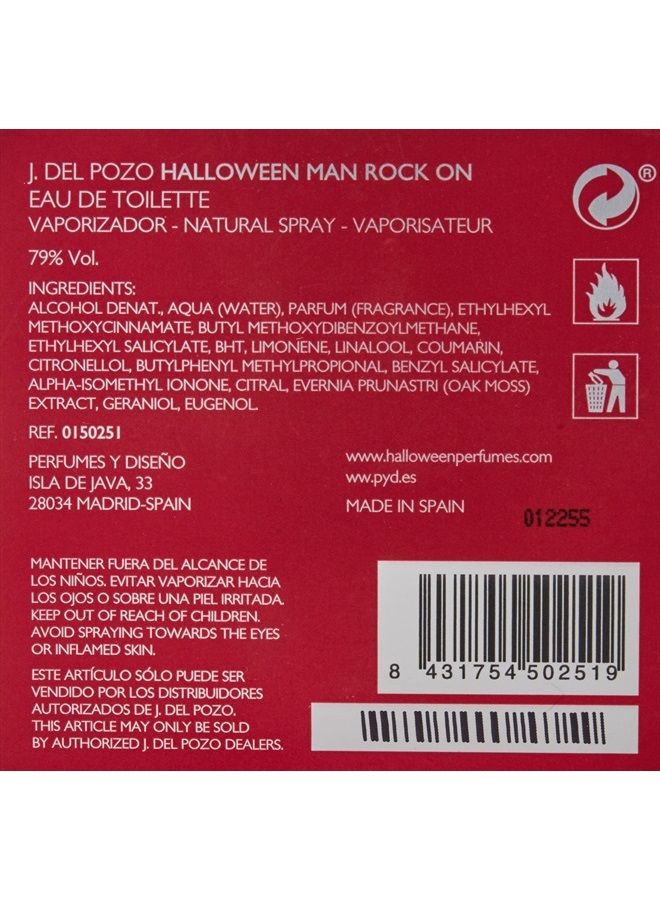 Halloween Man Rock On Eau de Toilette Spray, 4.2 Ounce
