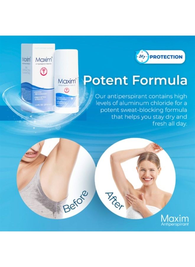 Maxim Clinical Strength Antiperspirant & Deodorant for Women & Men, Anti-Sweat Deodorant, Prevent Sweat Armpits, Underarm Sweat Block Treatment up to 7 Days Protection to Keep Dry & Odor Free (4 Pack)