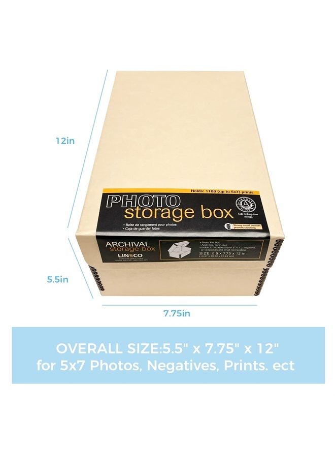 , Tan Hinged Lid Photo Box 5.5
