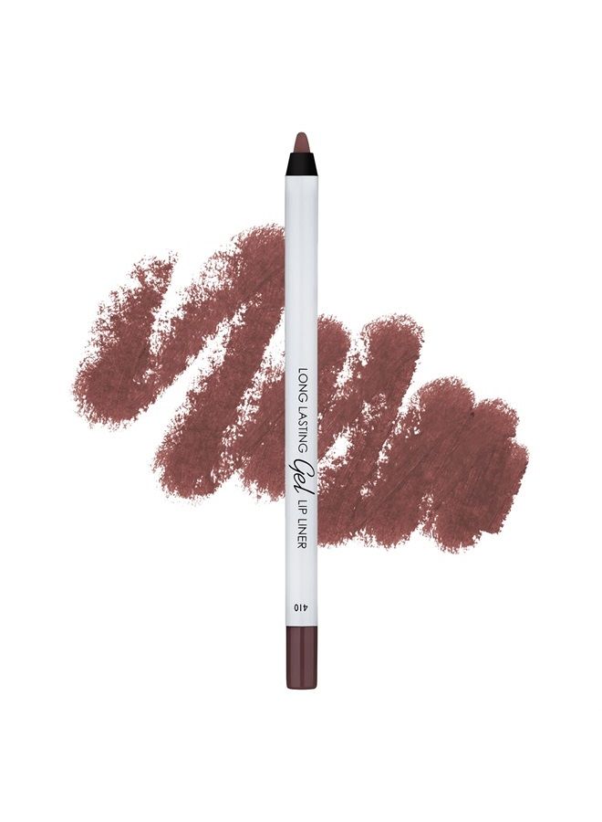 Gel Lip Liner - Sharpenable Pencil - Long-lasting formula - Adds Colour & Texture to the Lips - Waterproof Smudge-Proof Precision & Enriched with Nourishing Ingredients - Cruelty-free - N. 410 (