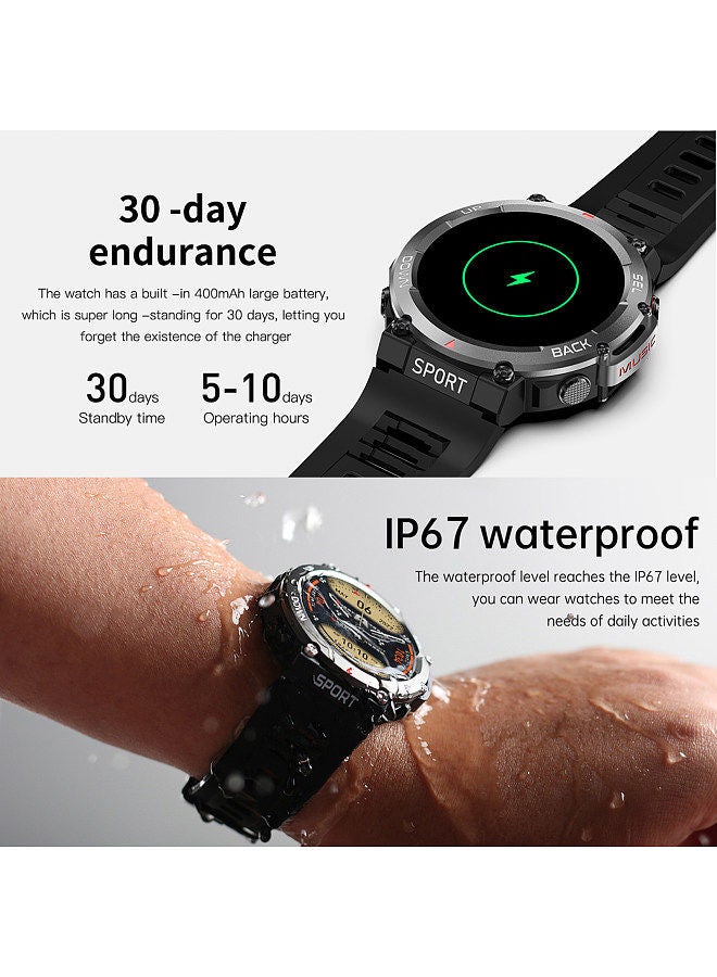 LF33 Smart Bracelet 1.39Inch TFT FullTouch Screen BT Call Fitness Tracker IP67 Waterproof Black