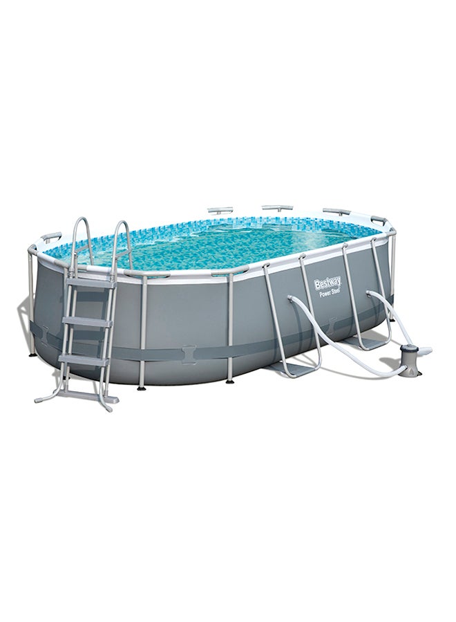 Superior Strength And Longer Durability Sturdy Frame Oval Shaped Swimming Pool For Kids 424x100x250cm