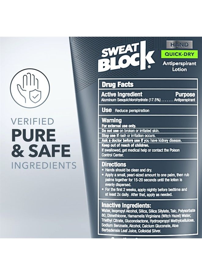 Antiperspirant Quick-Dry Lotion for Hands - Perfect for Sweaty Palms, Hyperhidrosis Treatment, & Gamer Grip Support. Say Goodbye to Sweaty Handshakes. Safe & Effective, Non-irritating, & De