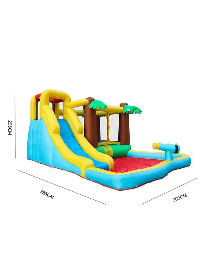 Outdoor Palm Tree Bounce House Inflatable Water Slide With Blower