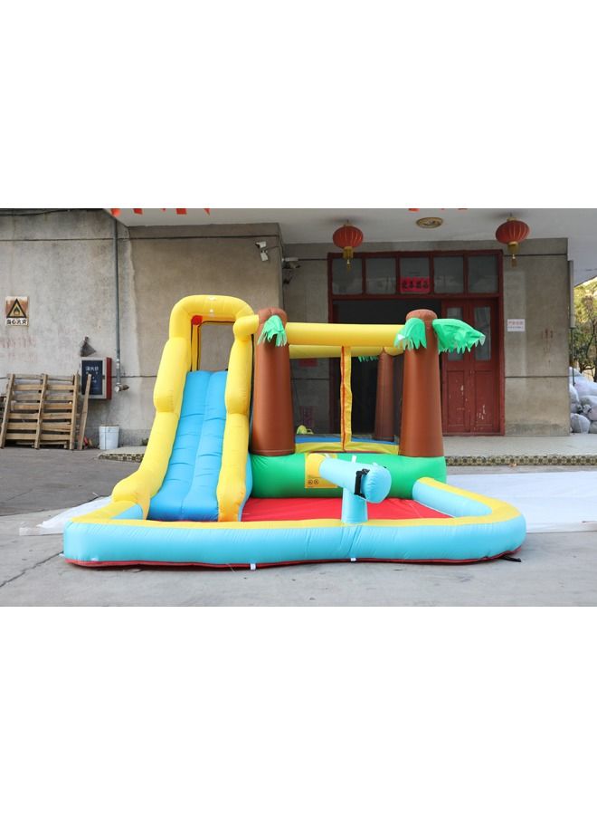 Outdoor Palm Tree Bounce House Inflatable Water Slide With Blower