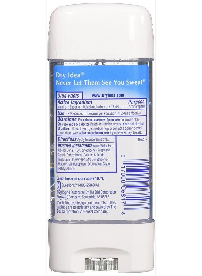 Advanced Dry Unscented Antiperspirant and Deodorant Clear Gel, 3 Ounce (Pack of 6)