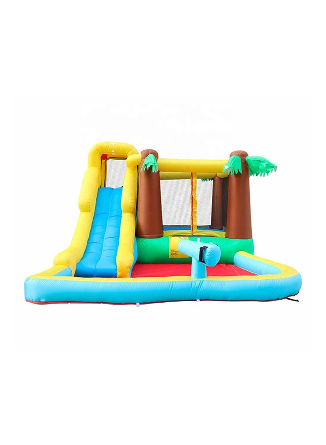 Fancy And Stylish Inflatable Bouncy Castle With Water Slide And Spray Gun 385x300x205cm