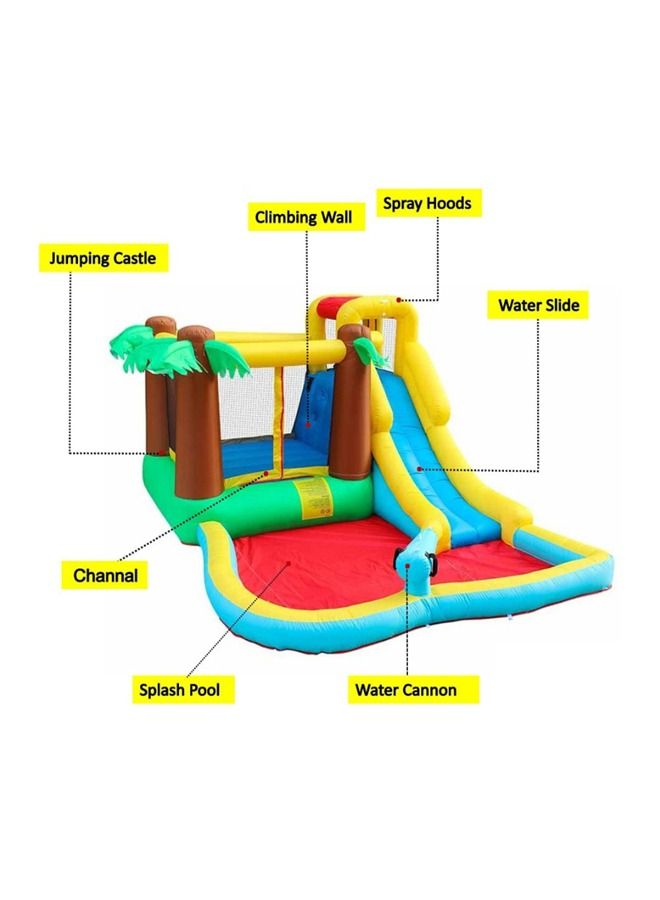 Inflatable Bounce House For Kids Multicolor With Slide And Water Gun
