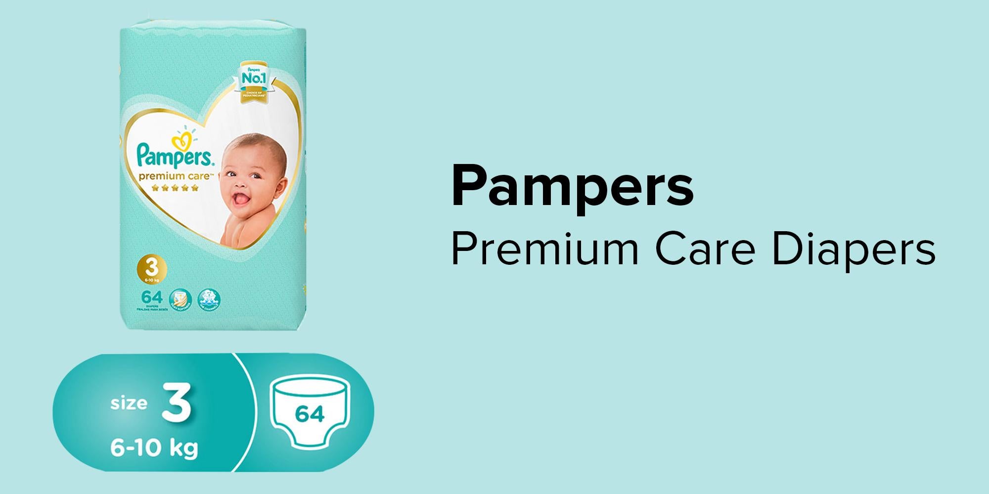 Pampers Premium Care Diapers (64 diapers)