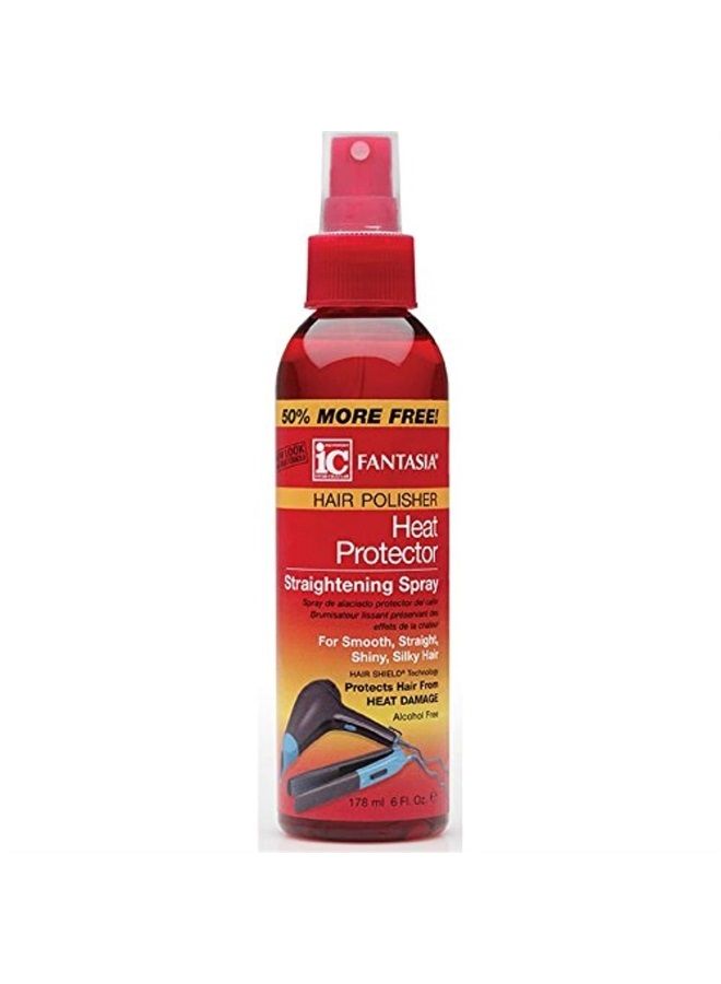 Hair Polisher Heat Protector Straightening Spray, 6 oz (Pack of 2)