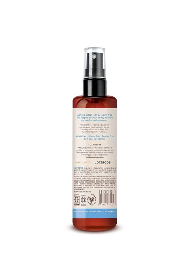 Argan Oil Smoothing Serum, Anti-Frizz Serum For All Hair Types with Shea Butter & Vitamin E Repairs Damage & Controls Flyaways - Vegan, Cruelty and Gluten Free Smoothing Serum (5 Fl oz)