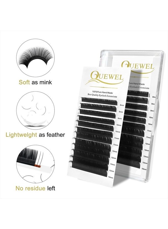 Eyelash Extension Supplies 0.10 D Curl Mix-8-14mm Classic Individual Lash Extensions|Optinal 0.03/0.05/0.07/0.10/0.15/0.20 C/D Single 8-25mm Mix 8-14mm 15-20mm 20-25mm|(0.10 D MIX-8-14mm)