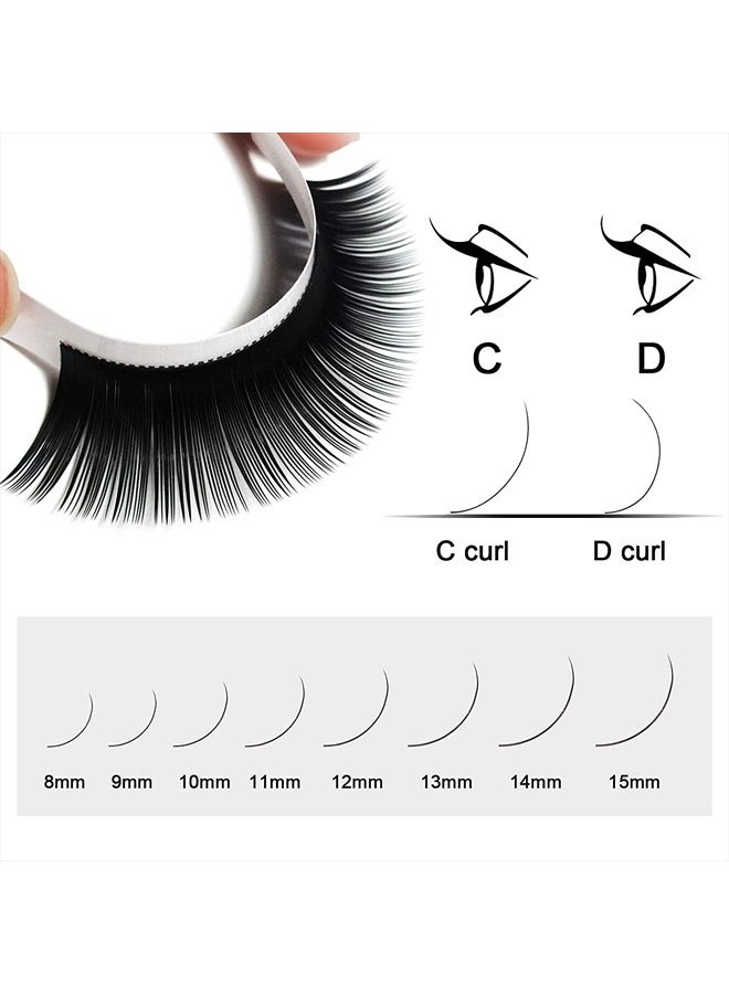 Eyelash Extension Supplies 0.10 D Curl Mix-8-14mm Classic Individual Lash Extensions|Optinal 0.03/0.05/0.07/0.10/0.15/0.20 C/D Single 8-25mm Mix 8-14mm 15-20mm 20-25mm|(0.10 D MIX-8-14mm)