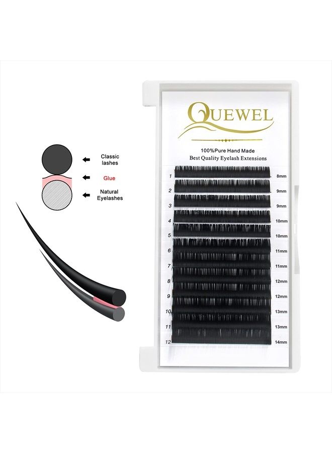 Eyelash Extension Supplies 0.10 D Curl Mix-8-14mm Classic Individual Lash Extensions|Optinal 0.03/0.05/0.07/0.10/0.15/0.20 C/D Single 8-25mm Mix 8-14mm 15-20mm 20-25mm|(0.10 D MIX-8-14mm)