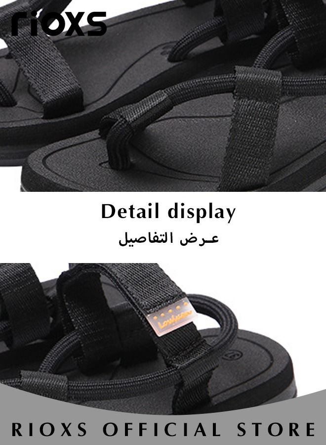 Men's One Rope Walking Sandals Summer Fashion Casual Strap Sandals Non-slip Outdoor Beach Hiking Sandals for Poolside or Walking